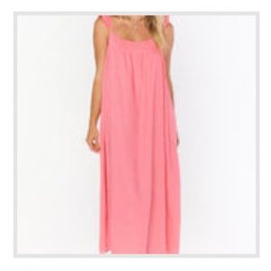Oasis Ruffle Dress - Pink Flamingo Linen